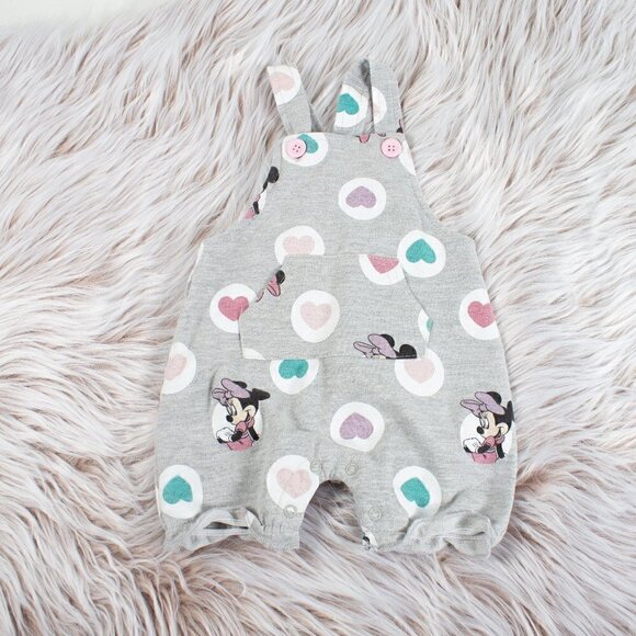 Disney Baby Minnie Mouse Bibs Onesie Shorts - 0/3 Months - Picture 1 of 5